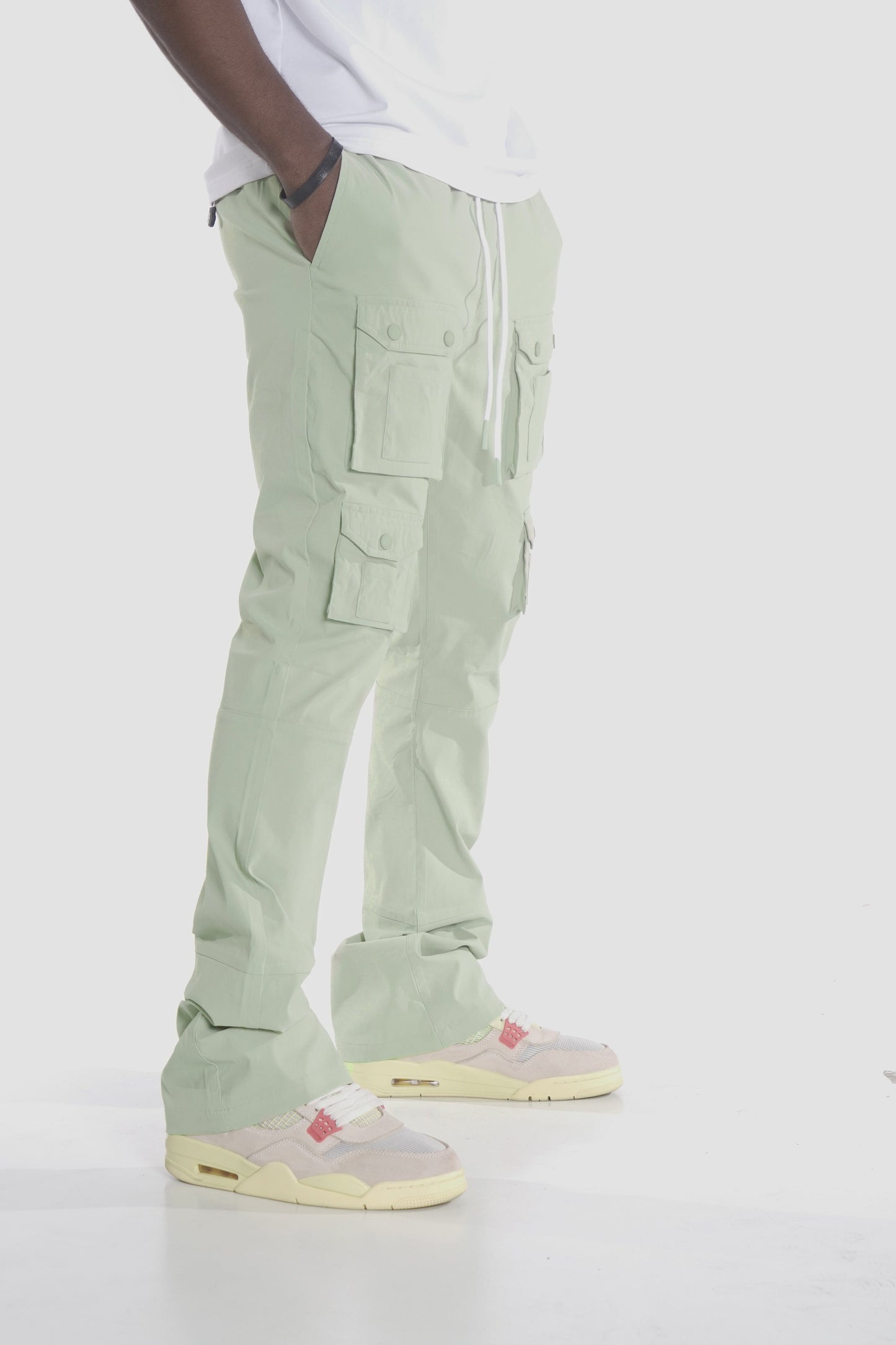 M1633 Colton 34” Stack Nylon/Spandex  Sweat Pants - Light Olive