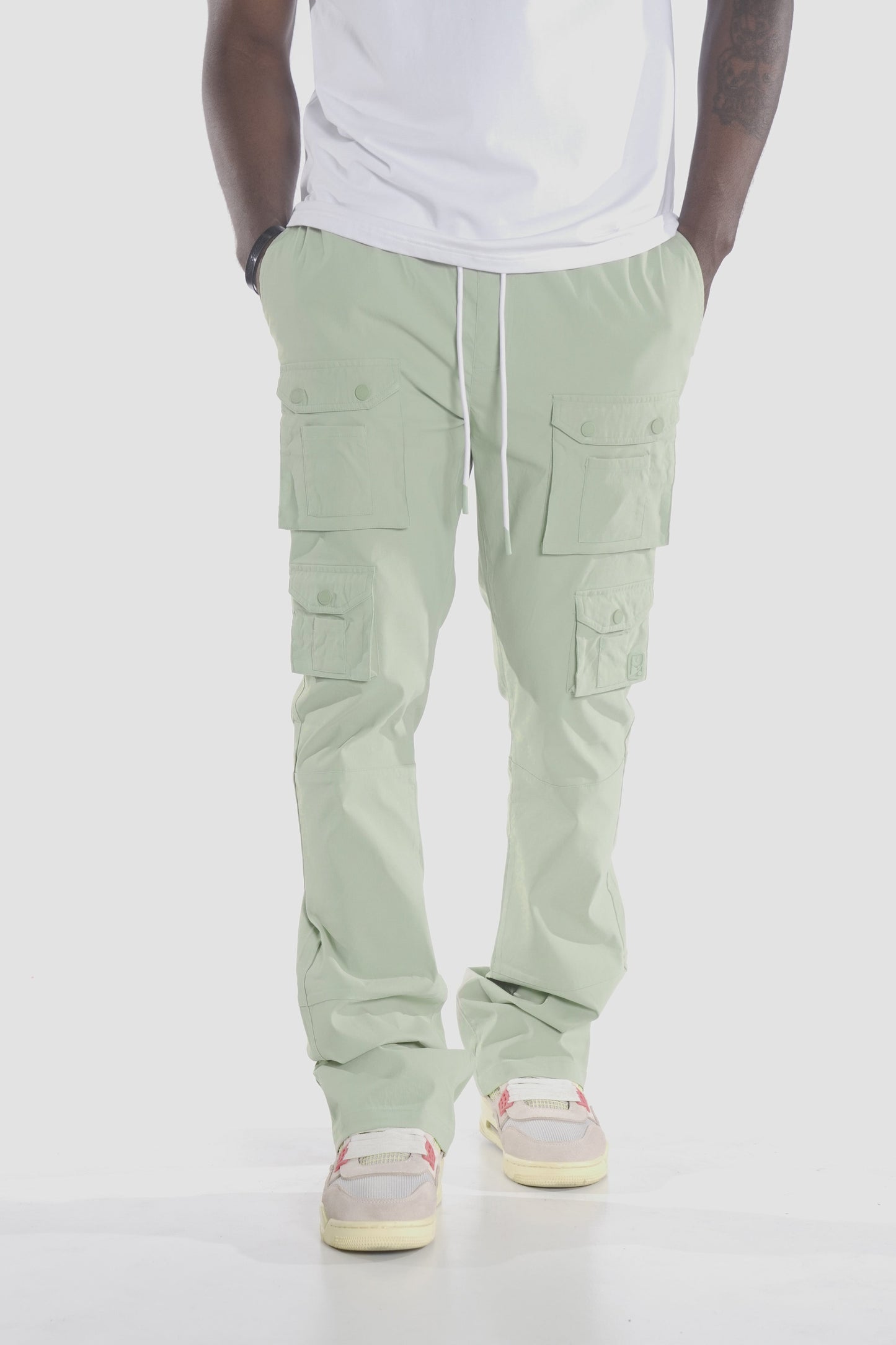 M1633 Colton 34” Stack Nylon/Spandex  Sweat Pants - Light Olive
