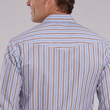 Brown/Blue Stripe | Roper Men's