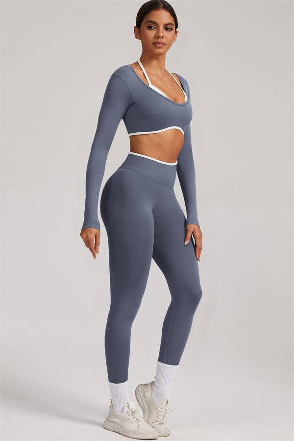 The Elevate New Long Sleeve Crop top Leggings 2-Piece Set