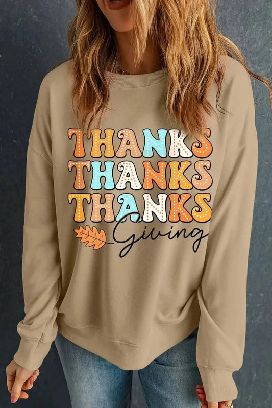 Thanksgiving Sweatshirt - Dropped Shoulder - Cozy Fall Outfit