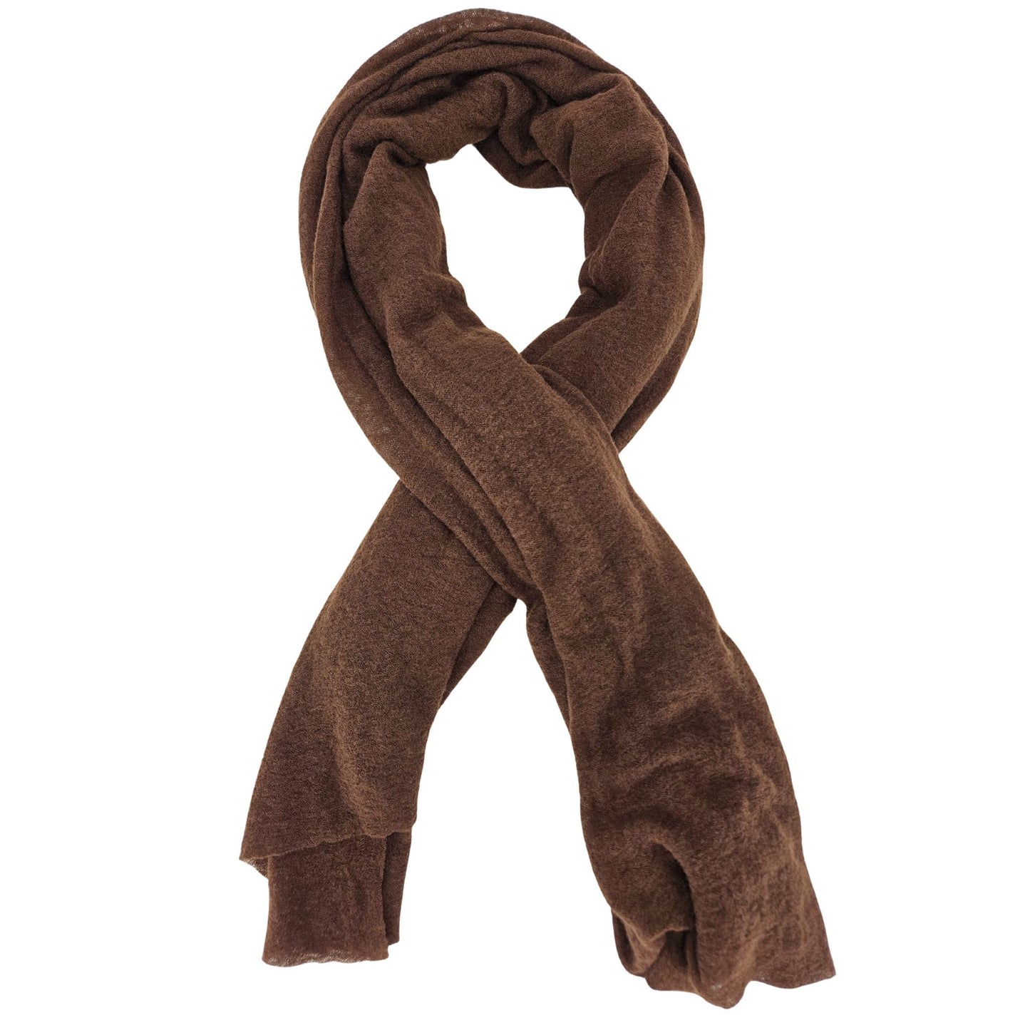 Brown Large Cashmere Plain Stole