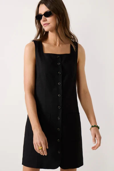 Sanctuary Posh Button Linen Dress
