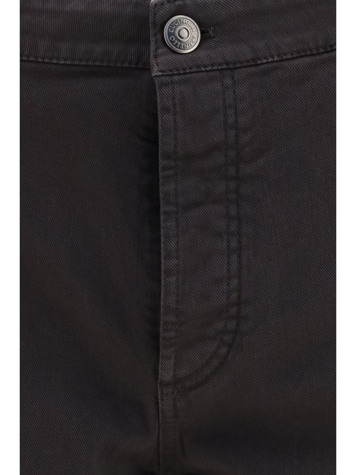 Jeans With Turn-Up Hem Dark Brown