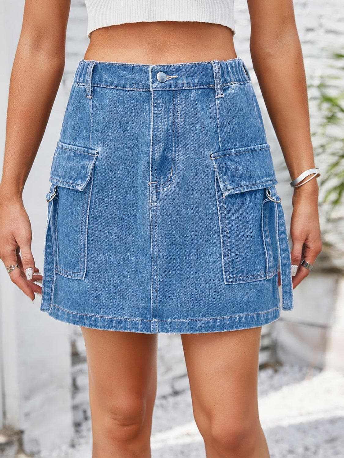 Trendsi Premium Chic denim skirt with pockets