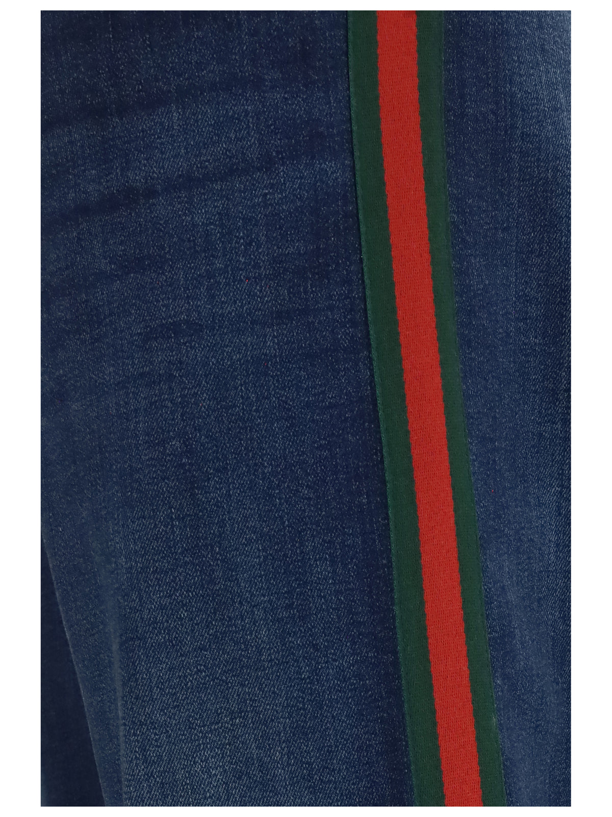Jeans With Web Stripe - Blue