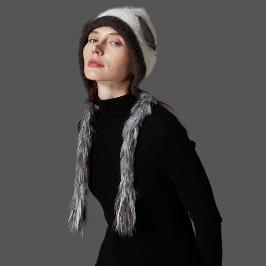 Cat Ears Mink Wool Ear-Protection Knitted Hat — Cozy Animal Ear Beanie