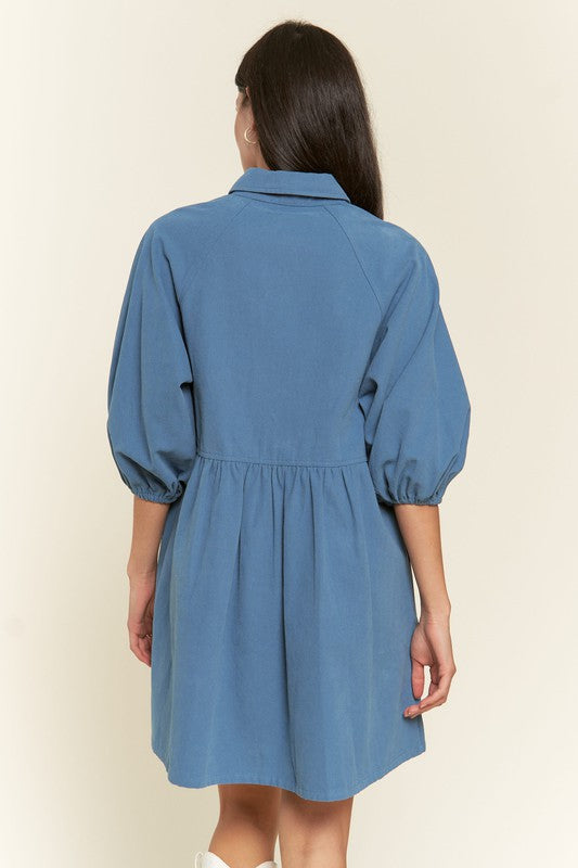 Denim bottom down dress