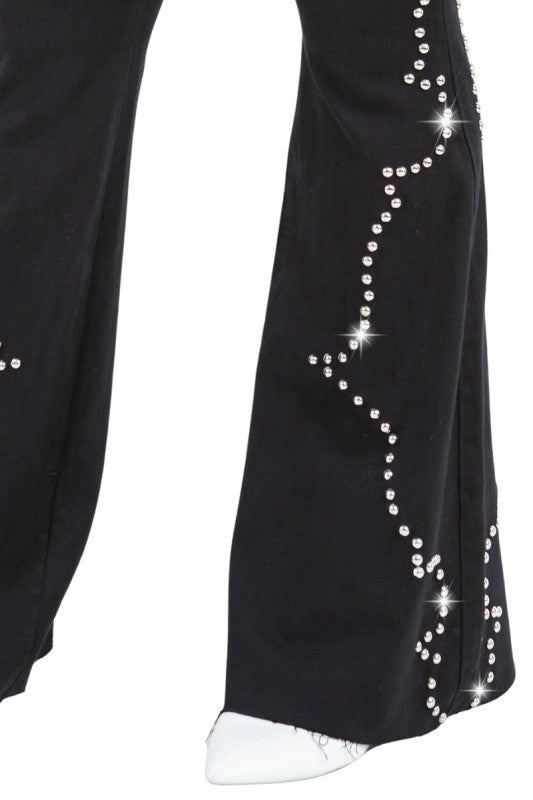 GJG Denim Santa Fe Bell Bottom Jean in Black Denim
