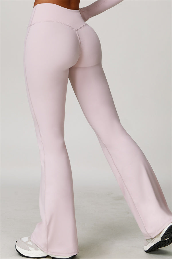 The Lavish Cut-out Crop Top Flared Leggings 2-Piece Set