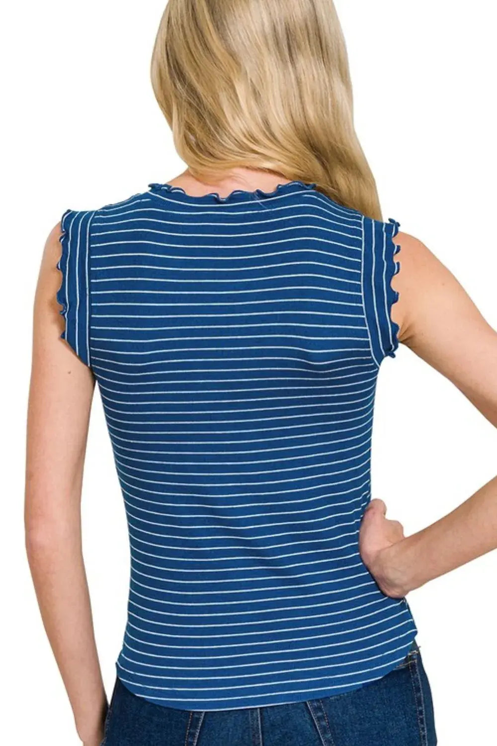 Women's Tank Top - Ribbed Stripe, Soft, USA Made - Casual
