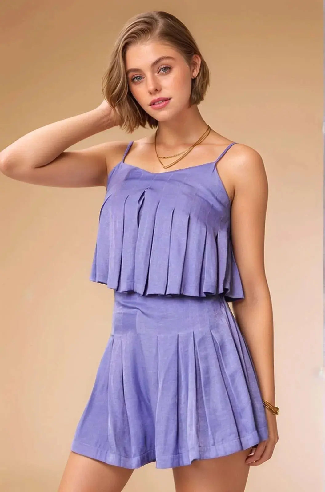 Babydoll Top - Pleated Strappy - Cami Style