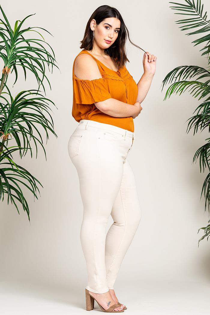 Women's Plus Size Hyperstretch  Skinny Pants, Champagne