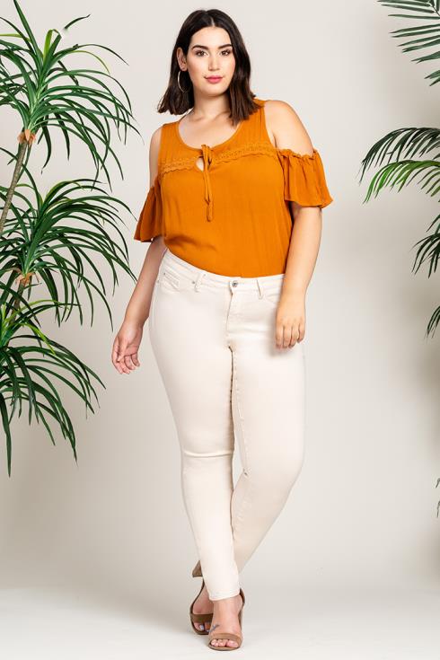 Women's Plus Size Hyperstretch  Skinny Pants, Champagne