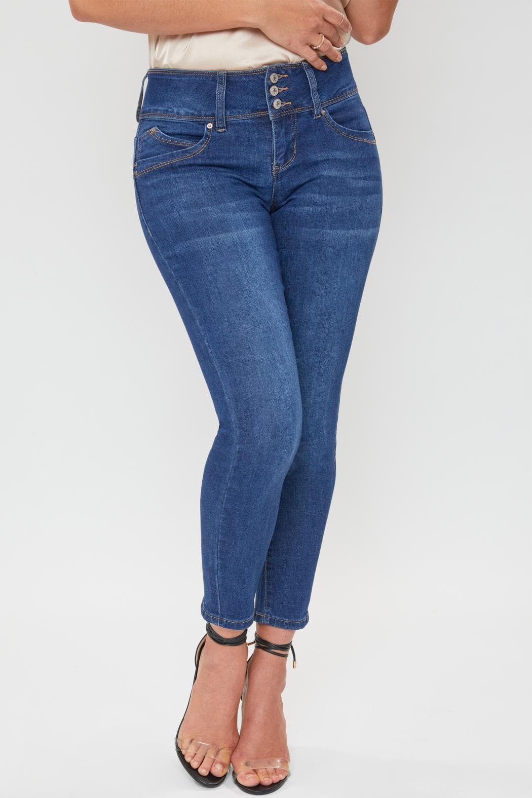 Women's Petite WannaBettaButt 3 Button Skinny Ankle Sustainable Jean