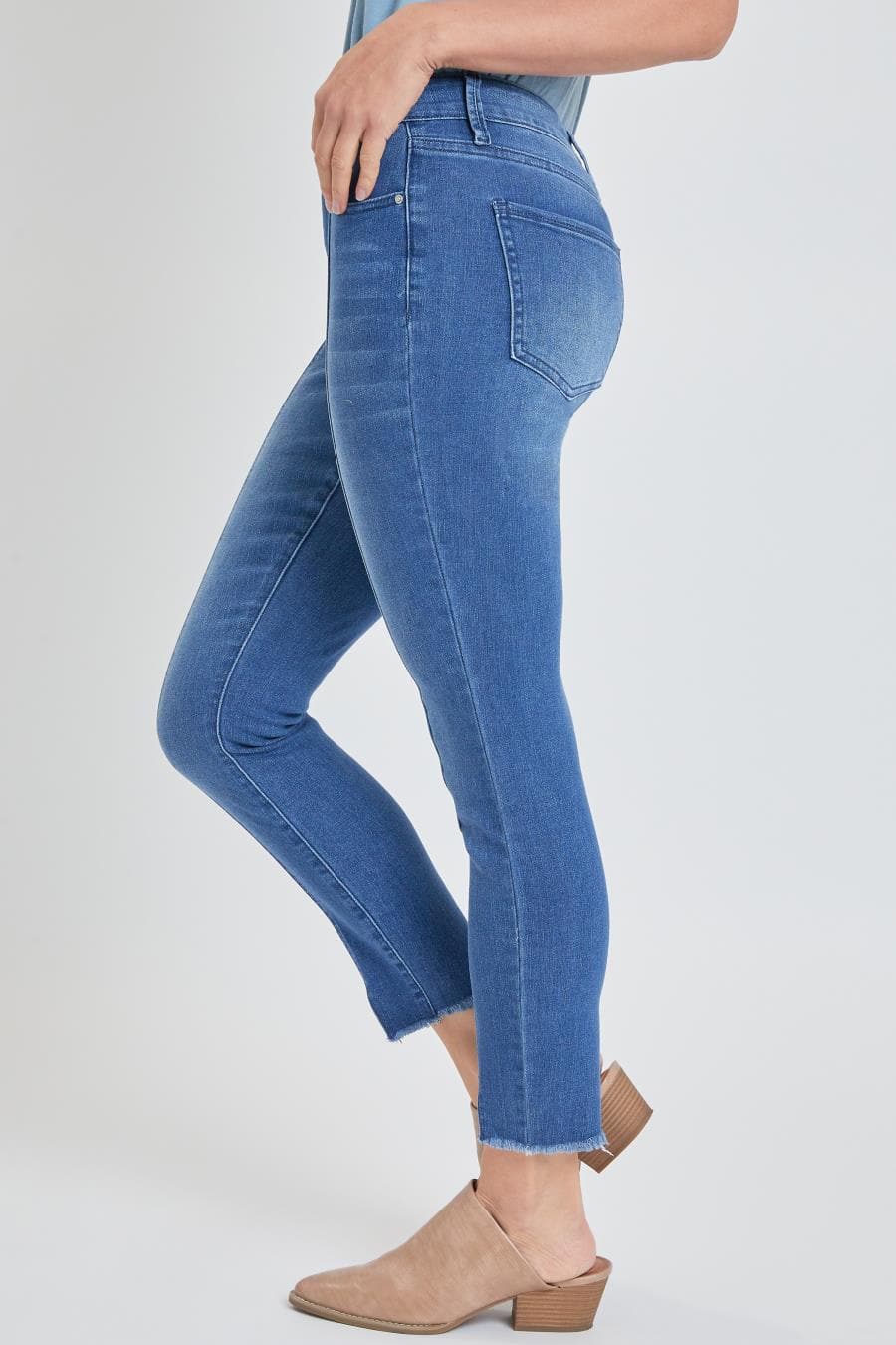 Women's High Rise Skinny With Front Seam and Slit Detail Lifestyle Collection Jeans