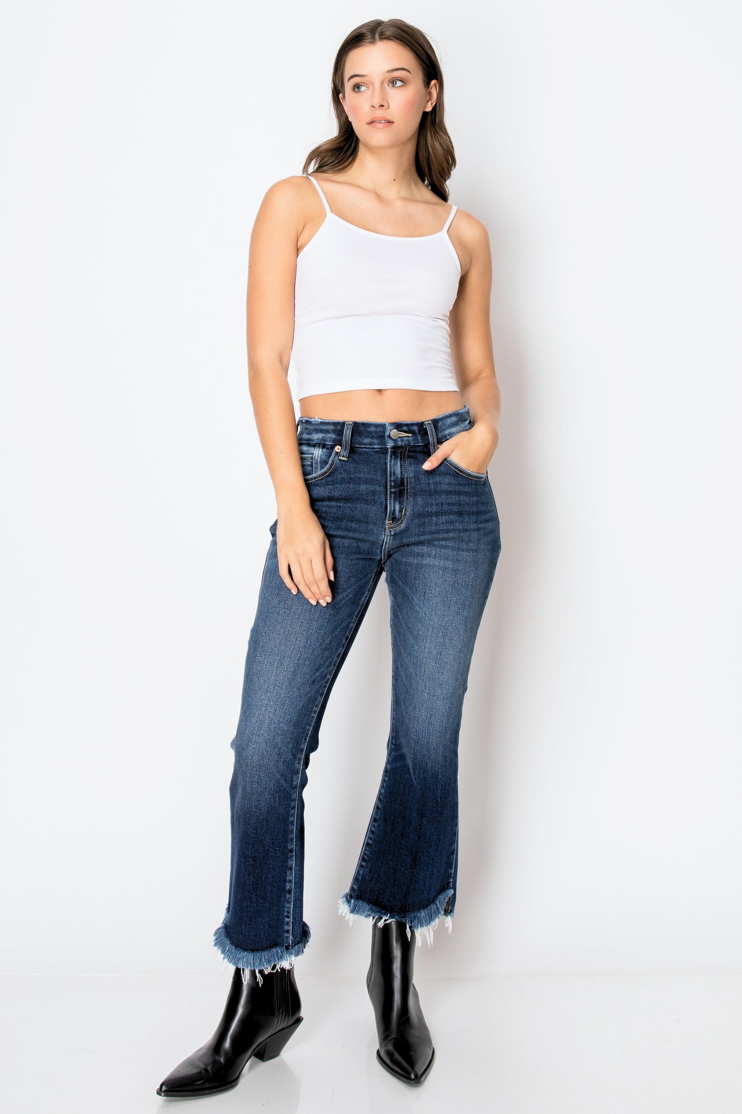 COLLE Corset ECO Friendly High Rise Crop Flare Jeans