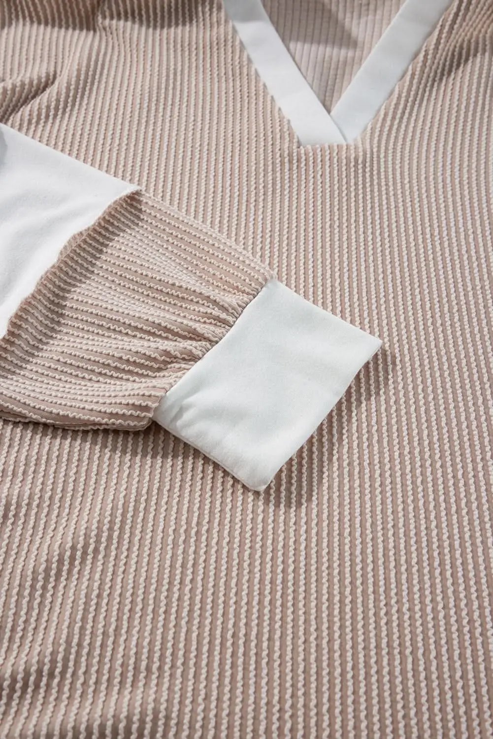 Love Salve Colorblock V-Neck Women's Casual Top: Everyday Style, Slit Detail