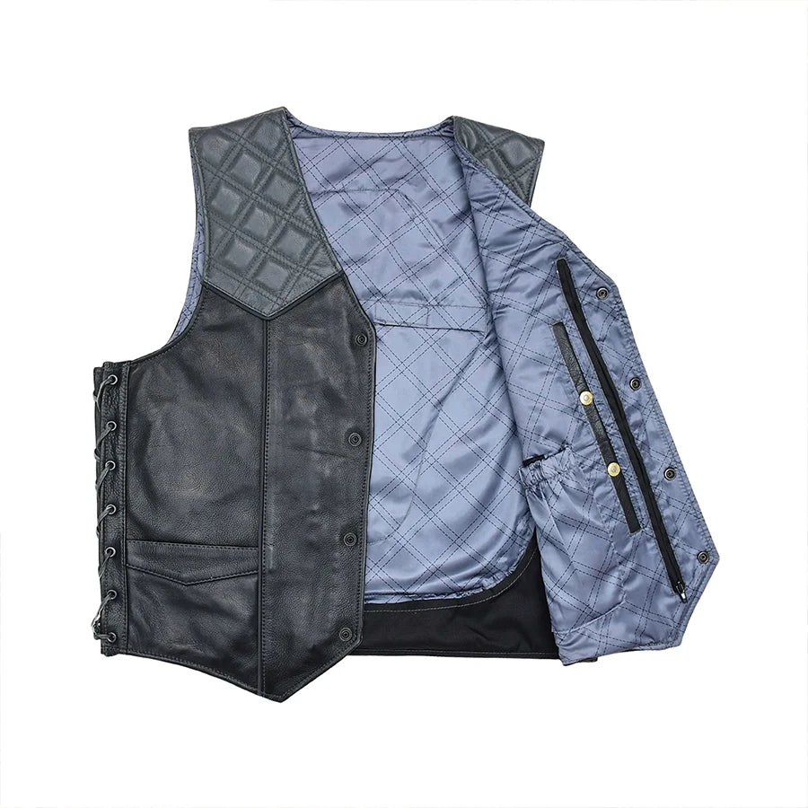 Hammer down Men's Western Style Leather Biker Vest