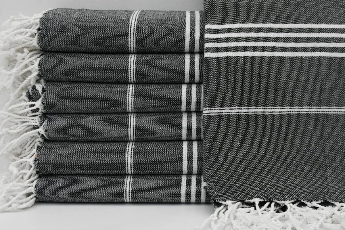 Bath Towel - 100% Natural Turkish - Monaco Black