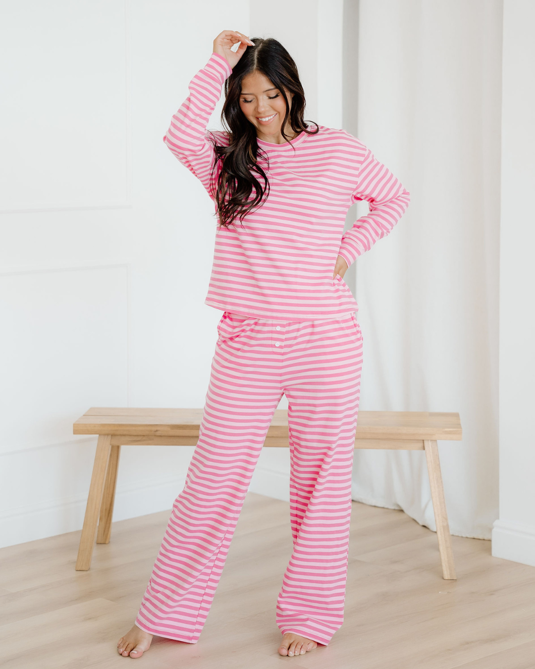 Amayah Buttoned Straight Pants Two Piece Set