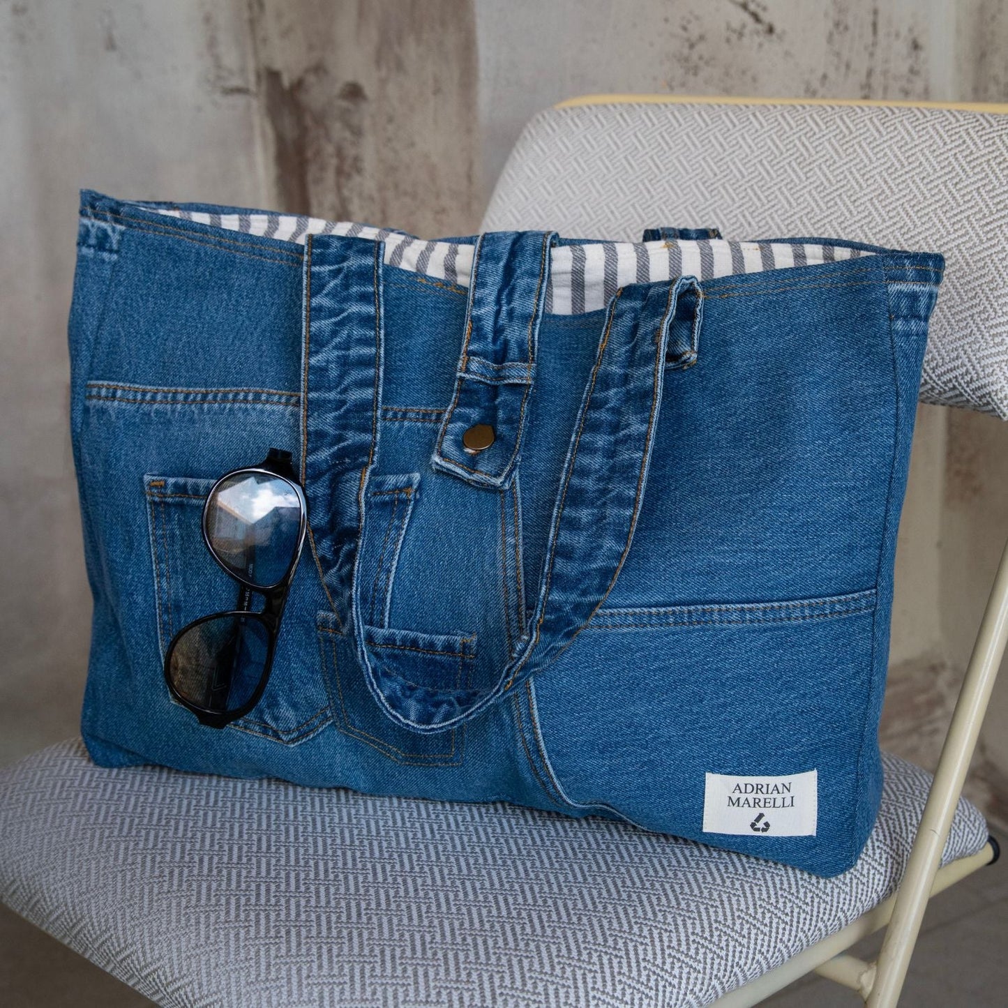 Brooklyn Heritage Tote / Recycled Denim Blue