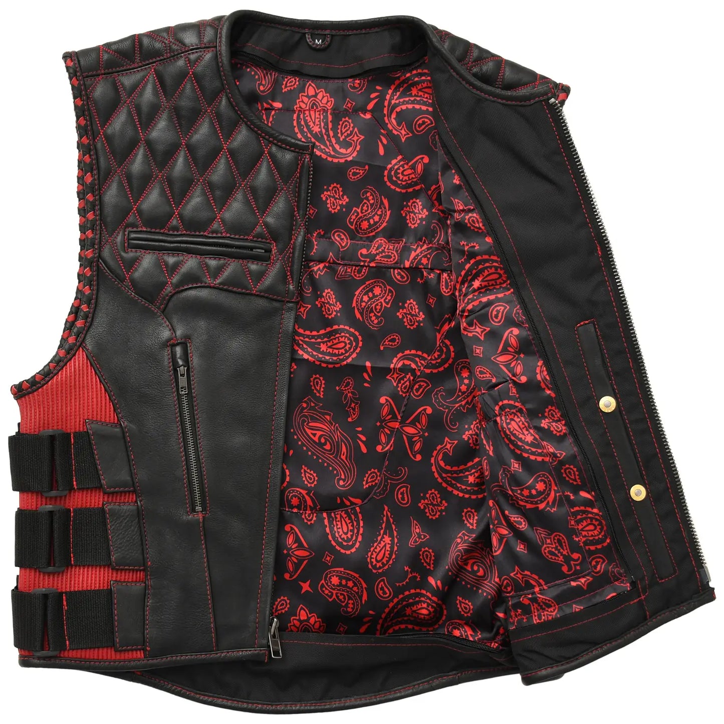 Tactical Emerald Men’s Motorcycle Leather Vest