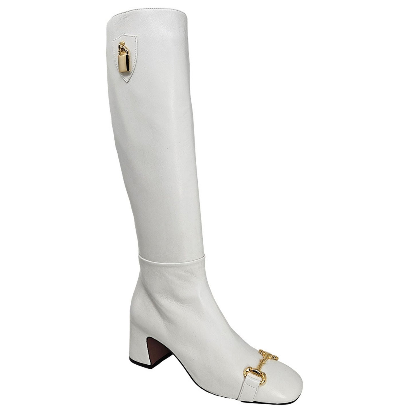 White Tall Lock Boot
