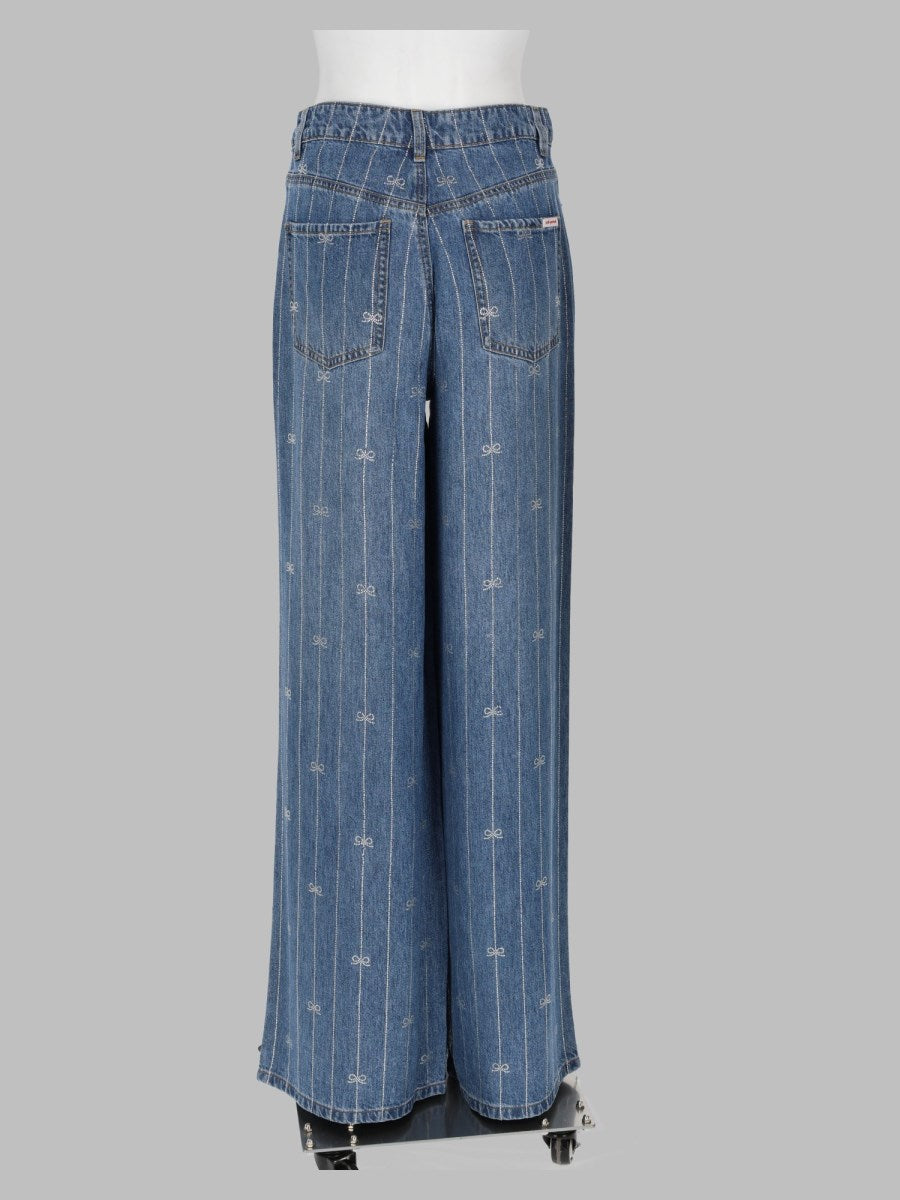 Self-Portrait Denim Jeans With Crystals, view 2