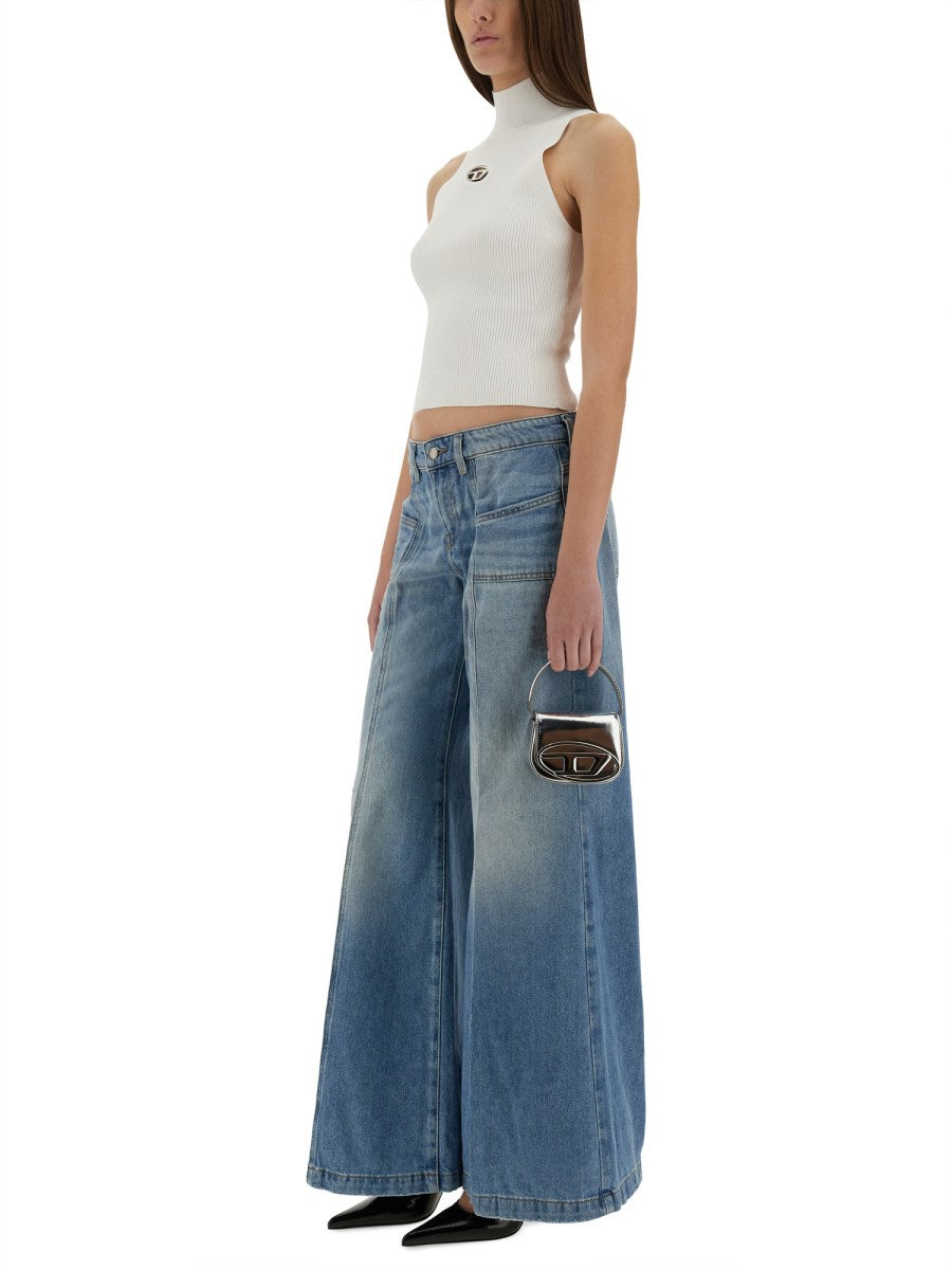 Diesel Flare Fit Denim Jeans, view 3
