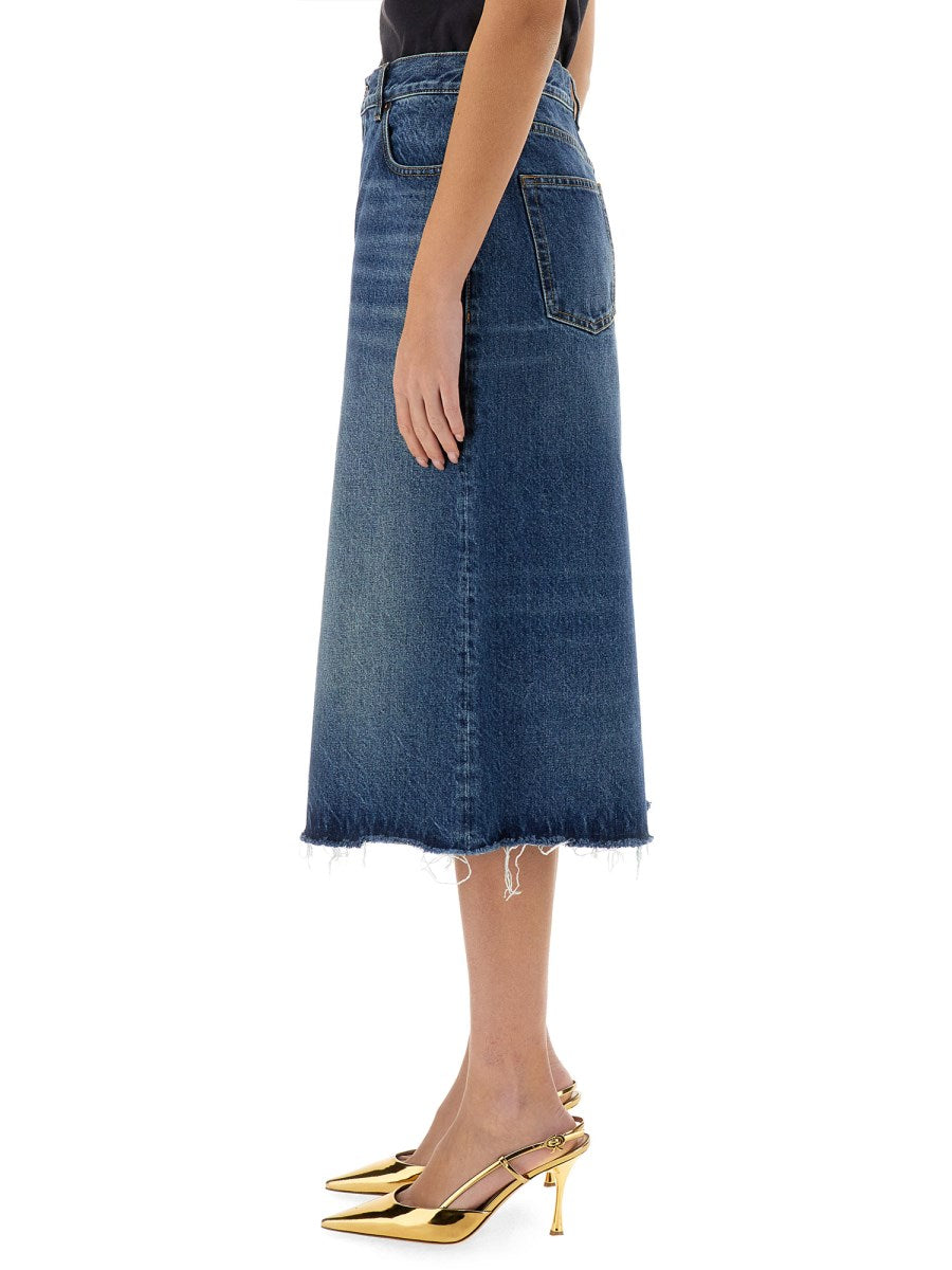 Chloé Patchwork Denim Bermuda Shorts, view 4
