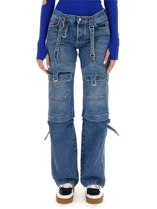 Cut-Out Cargo Jeans