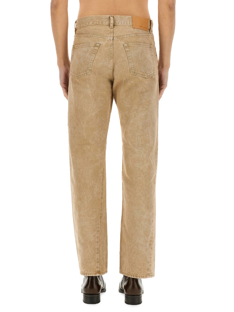 Straight Twist Jeans in Beige