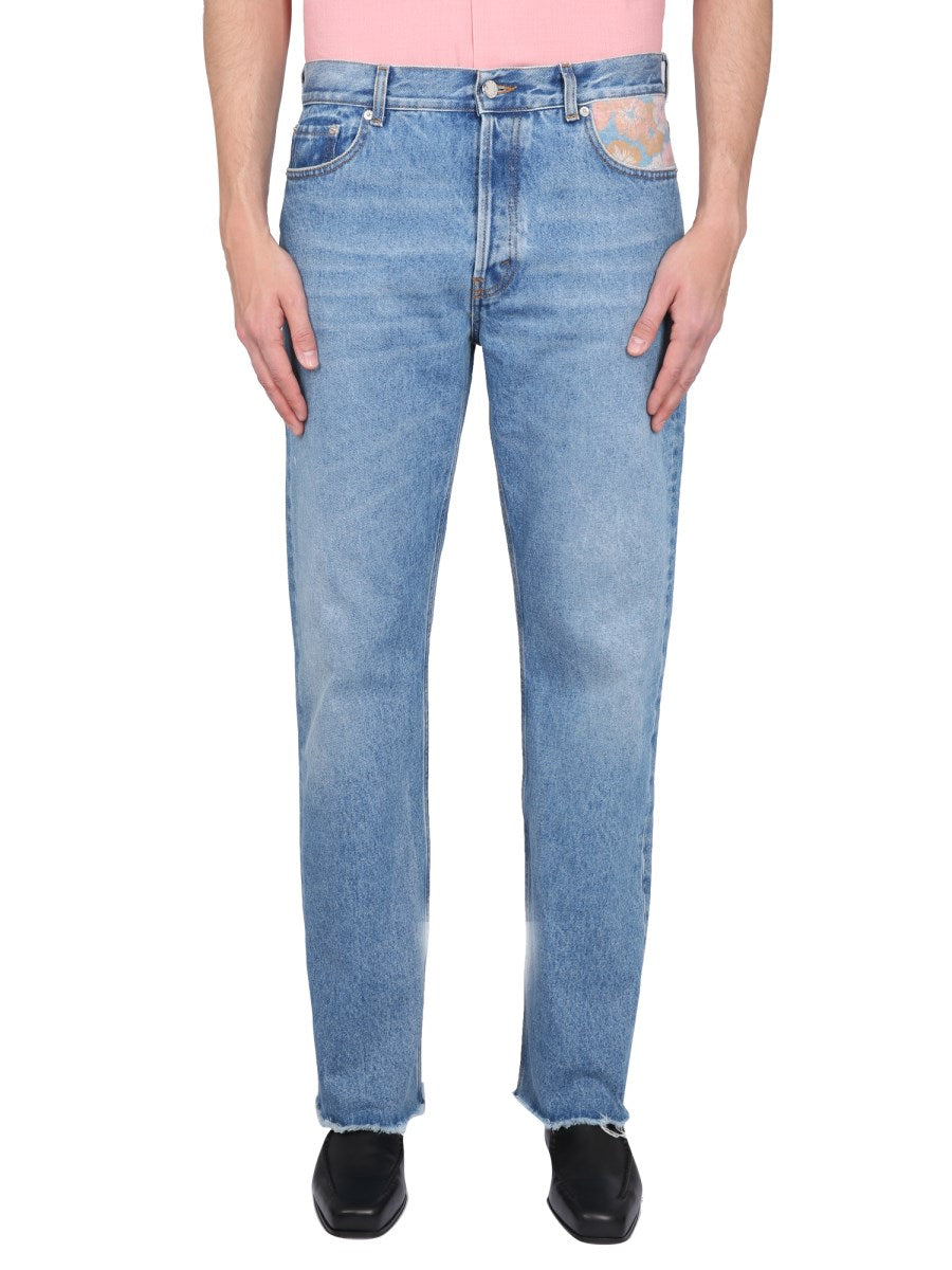 Light Jeans with Flower Patch