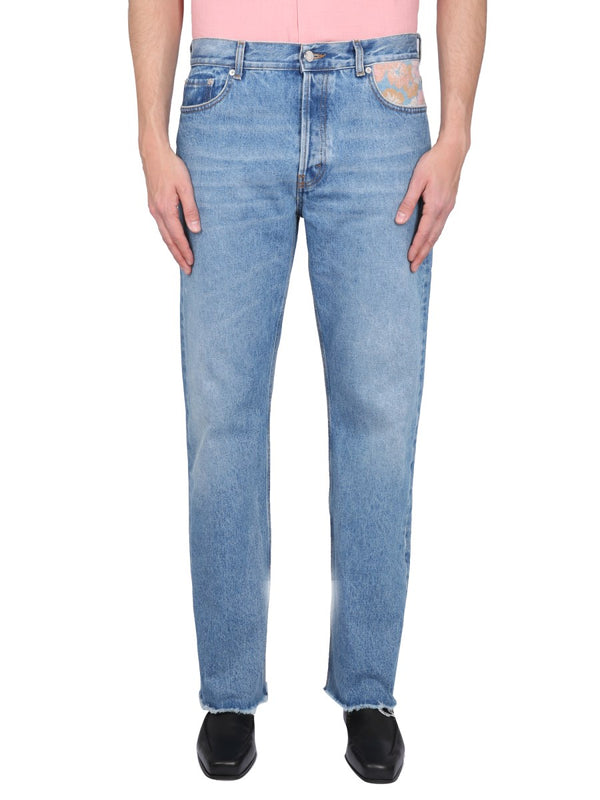 Light Jeans with Flower Patch