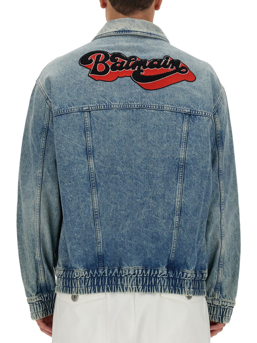 Washed Denim Jacket with Zip Pockets