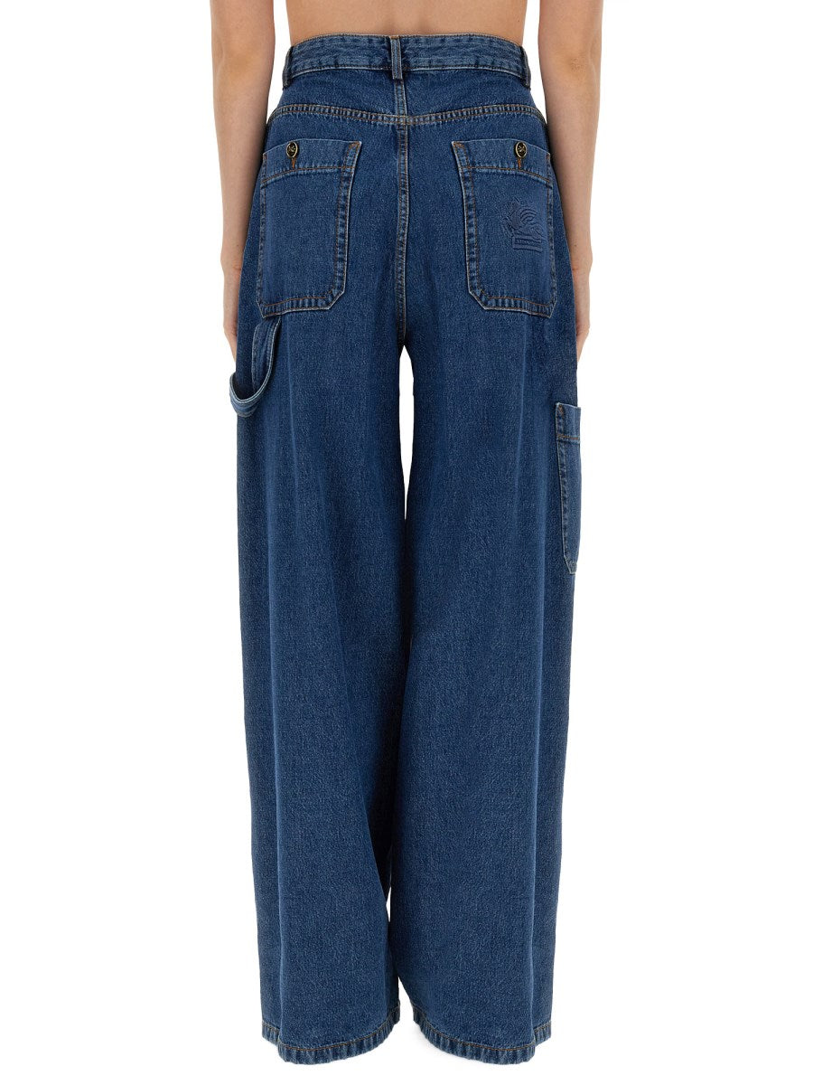 Wide-Leg Jeans with Patch Pockets