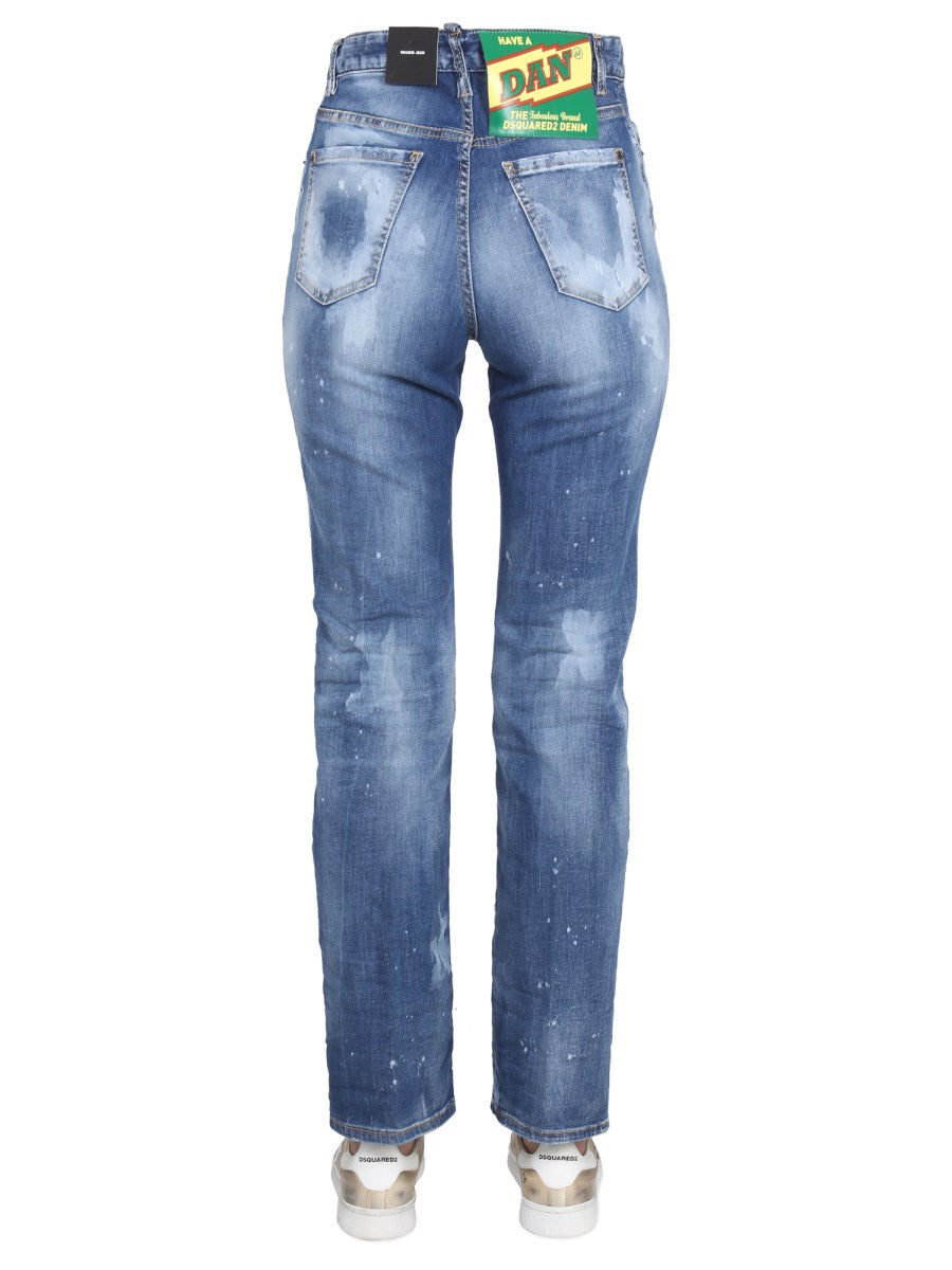 Distressed Jeans in Bleached Blue
