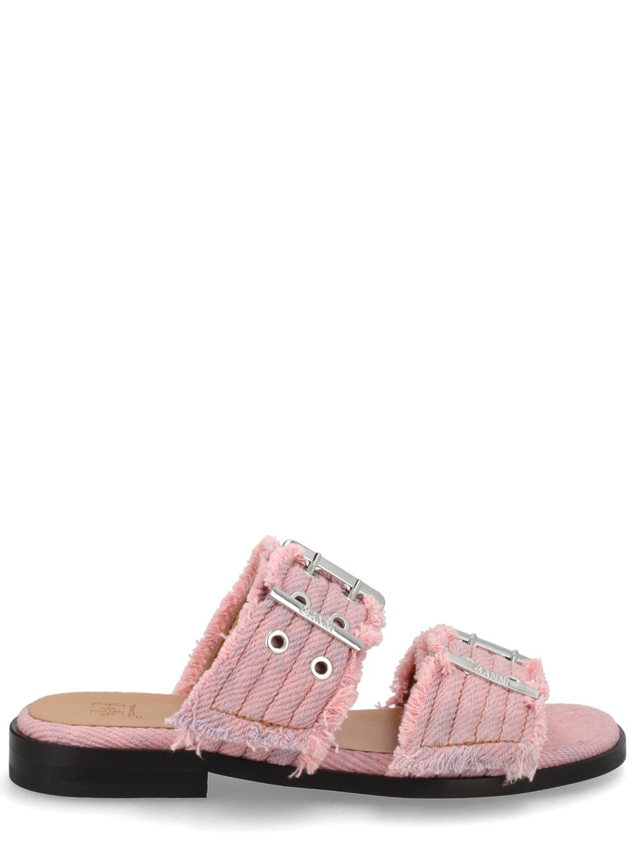 Denim Sandal With Bangs