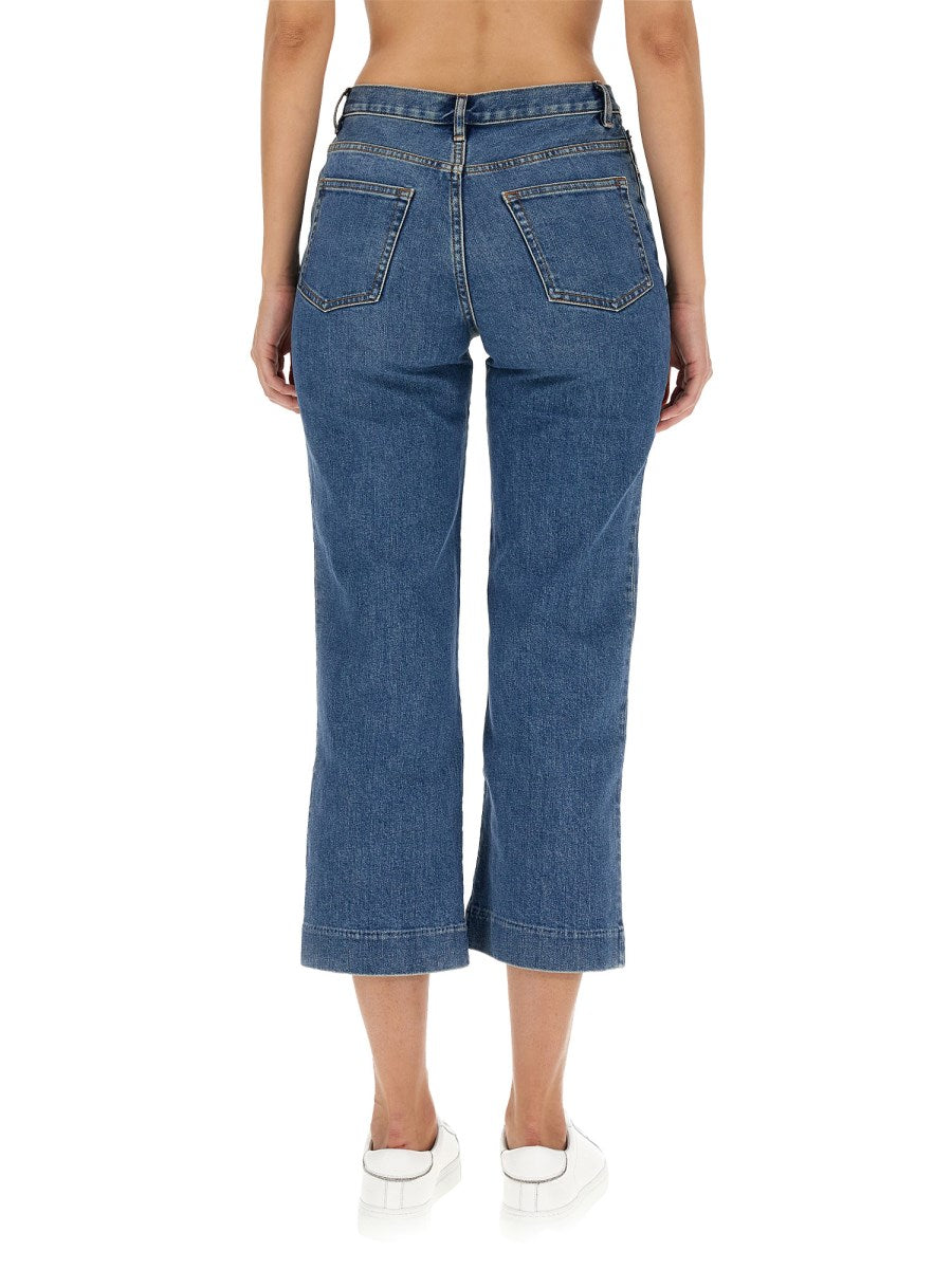 Sailor Cropped Jeans in Azure