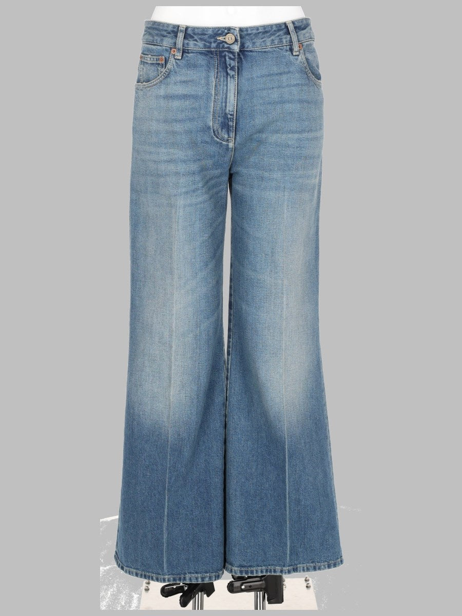 Wide Flare Jeans in Mid Blue