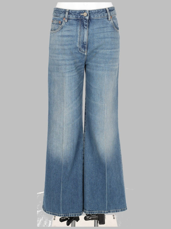 Wide Flare Jeans in Mid Blue