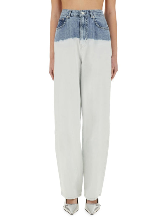 Two-Tone Wide Jeans