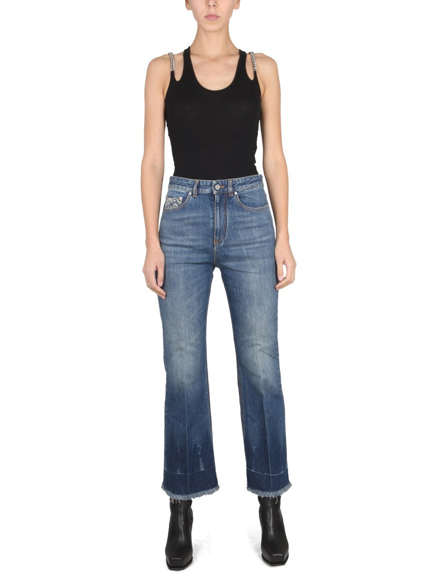 Flare Jeans with Faded Hem
