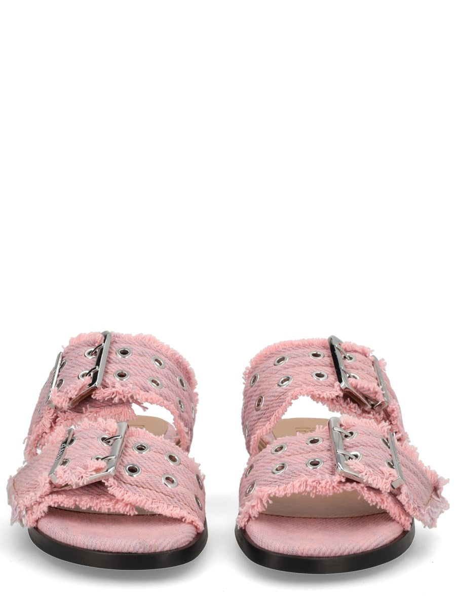 Denim Sandal With Bangs