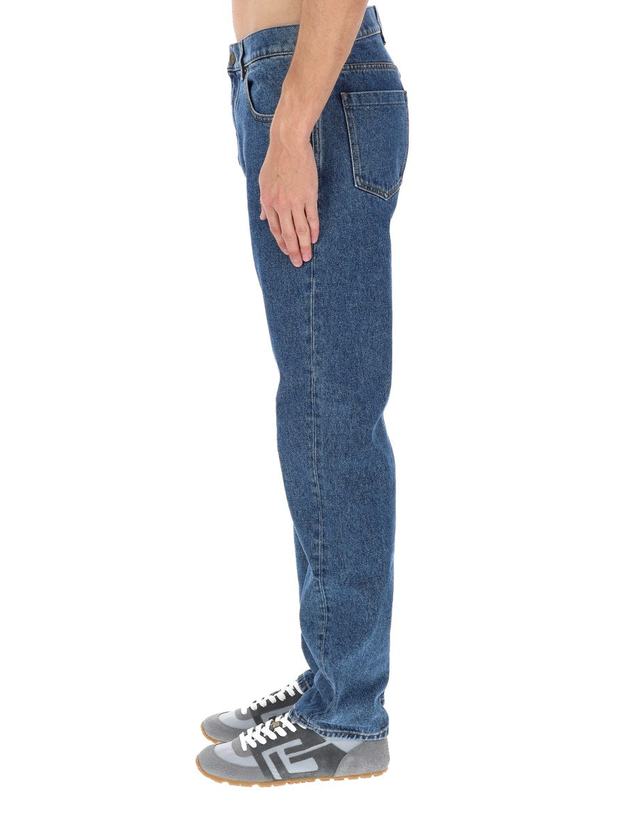Regular Straight Jeans in Mid Blue