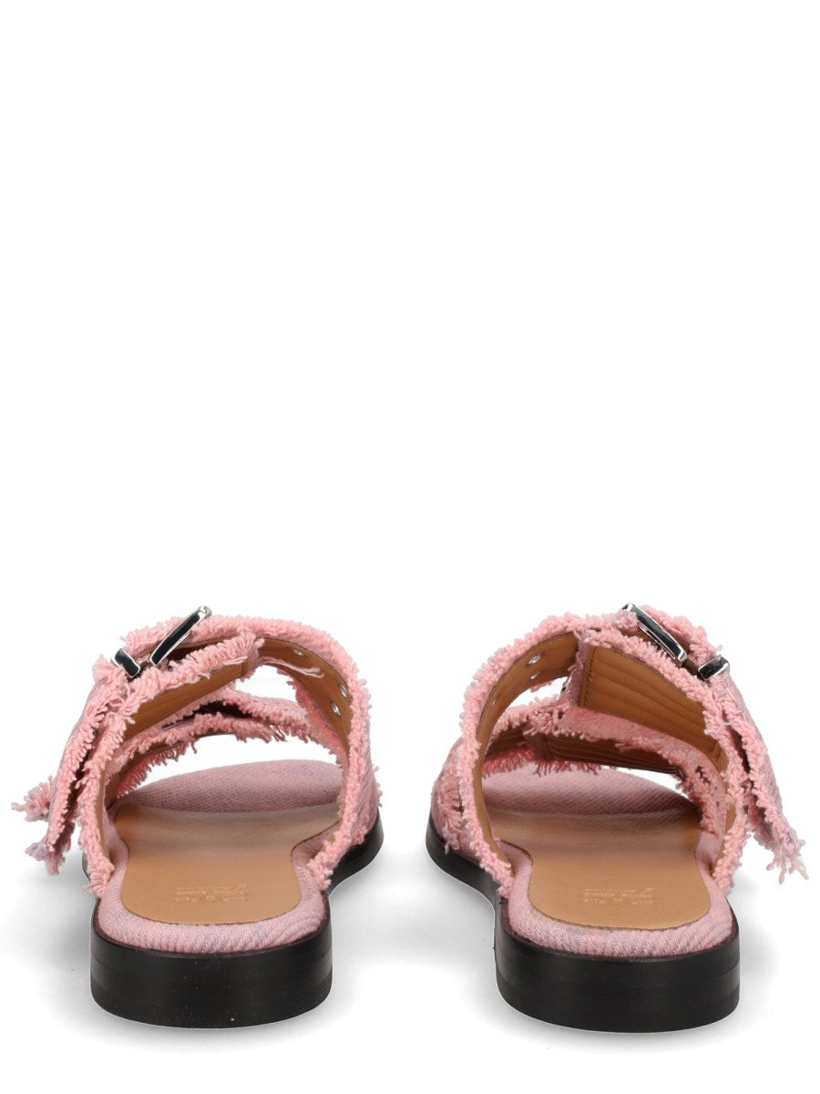 Denim Sandal With Bangs