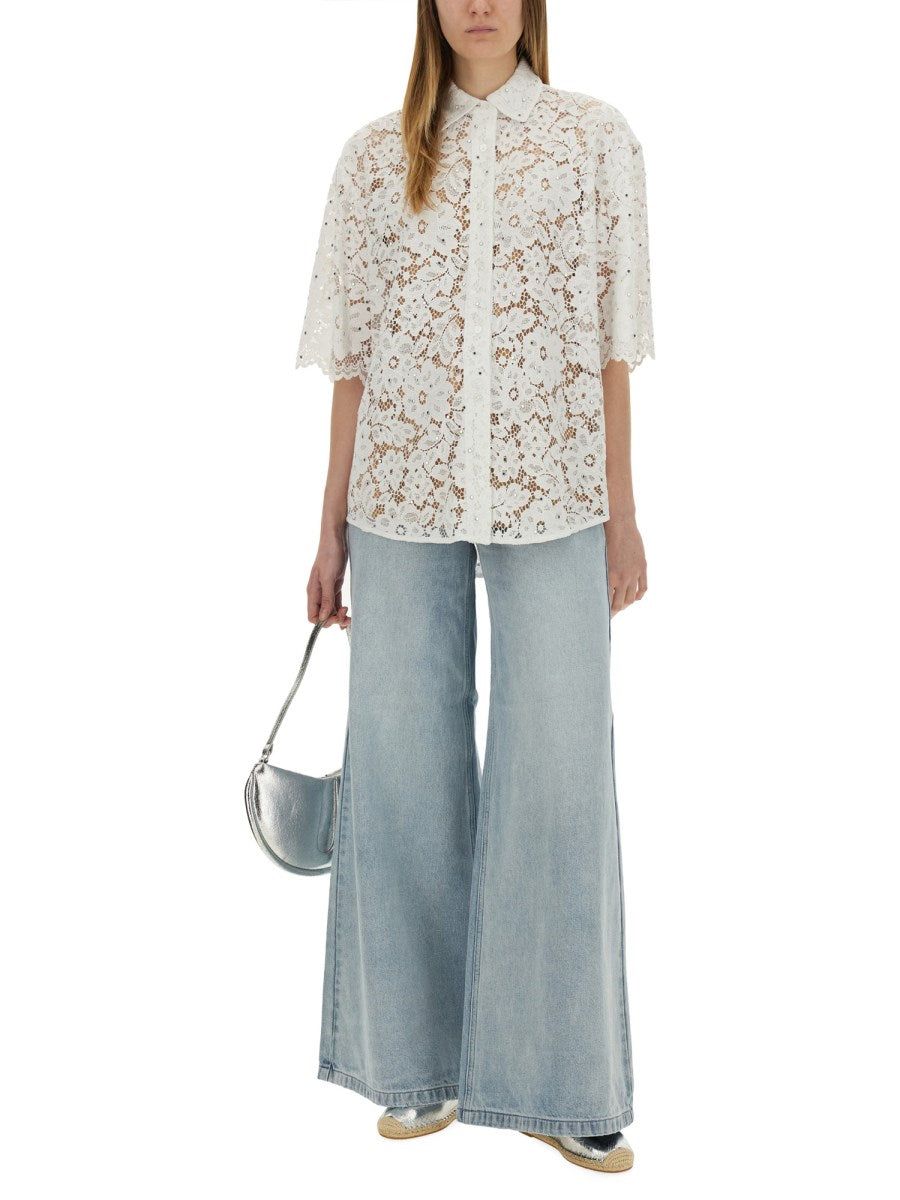 Michael Michael Kors Wide Leg Denim Jeans, view 3