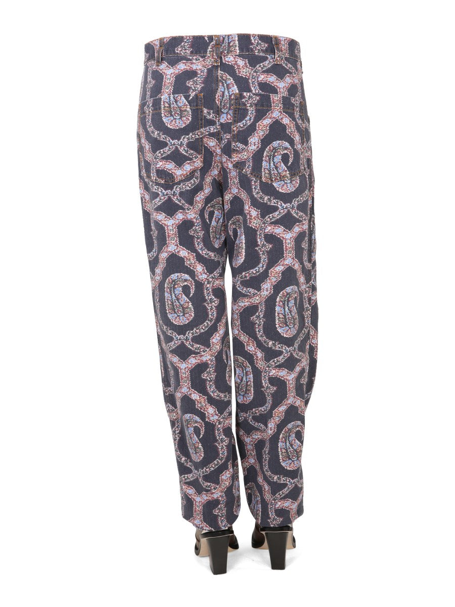 Etro Paisley Denim Pants, view 4