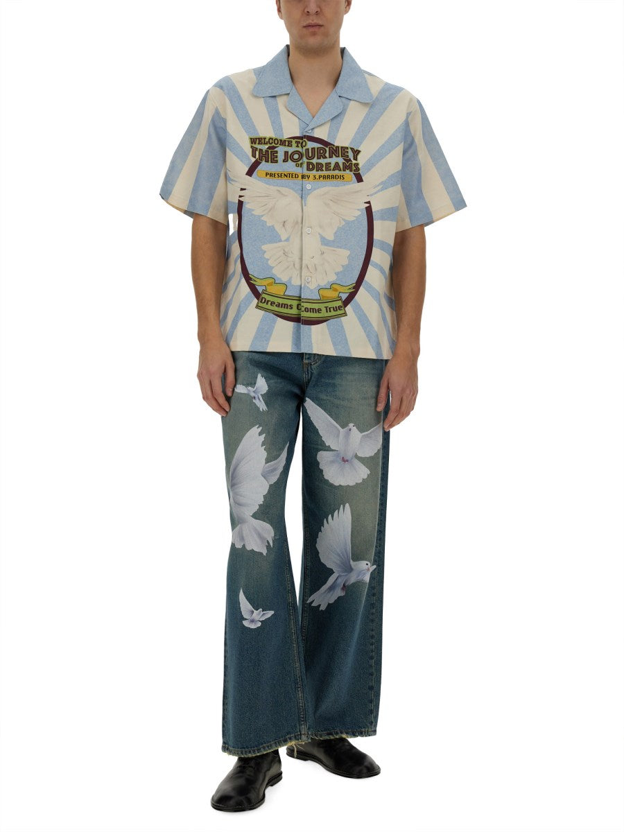 Freedom Jeans with Dove Print